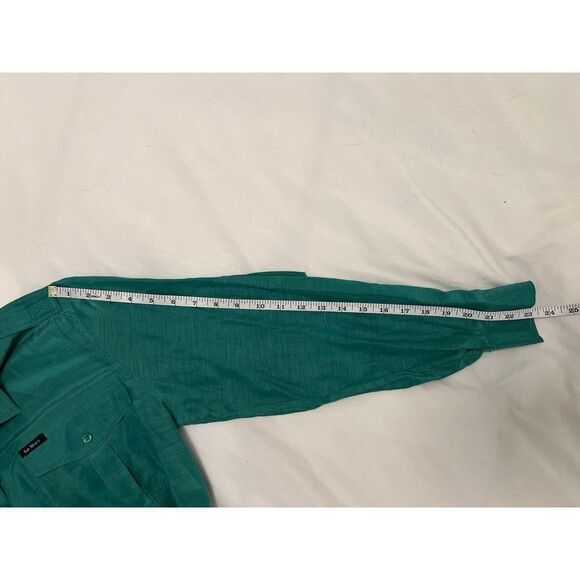 Vintage Royal Silk Le Shirt Blouse Green Button Up Dress Shirt Women’s Size 8 - Picture 8 of 8